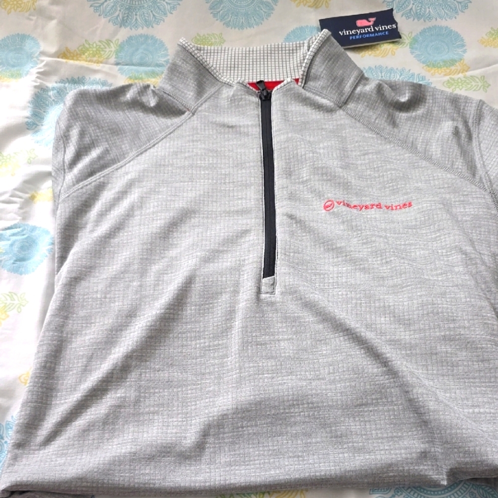 Vineyard Vines Gray Quarter-Zip Pullover